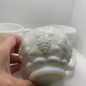 3 Vintage Westmoreland Milk Glass Punch Bowl Cups, Coffee/teas Mugs